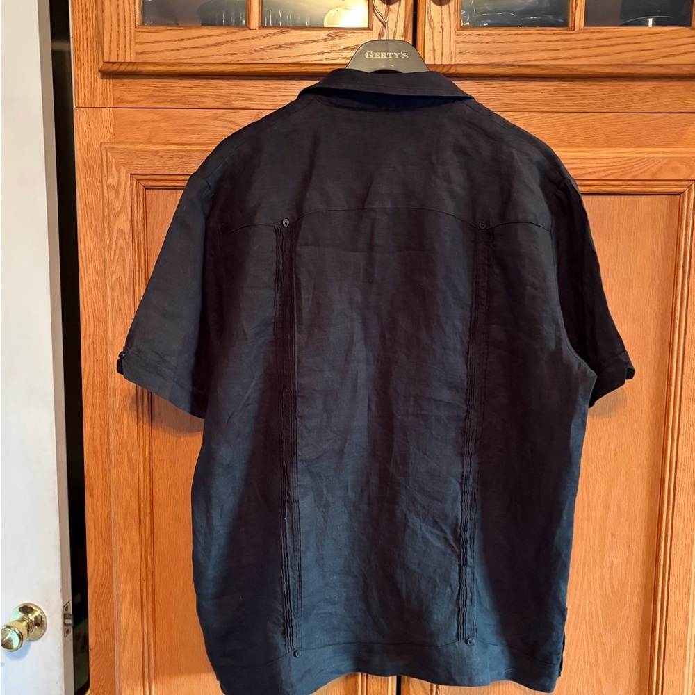 Cubavera Men's Dark Navy Casual Button Down Shirt - Picture 3 of 7